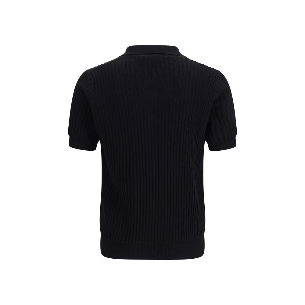 Black Cotton Polo Shirt