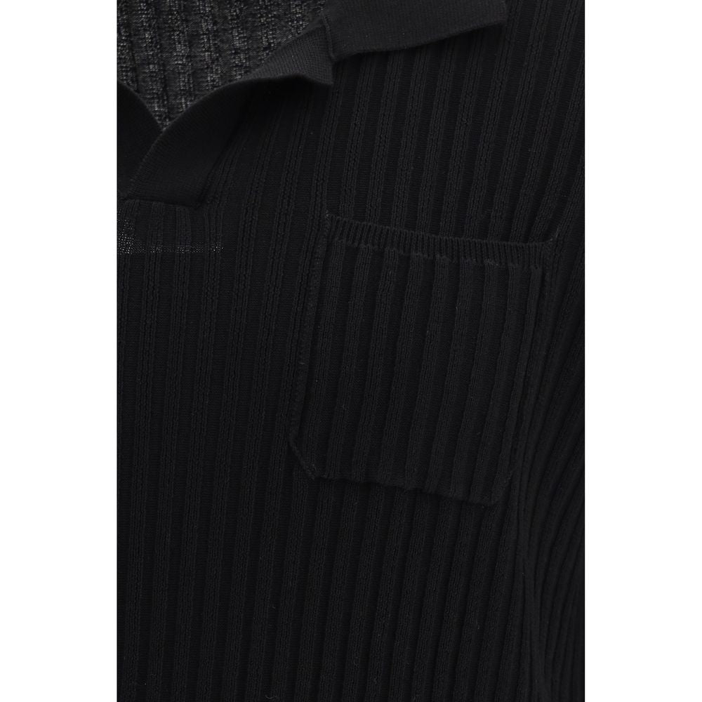 Black Cotton Polo Shirt