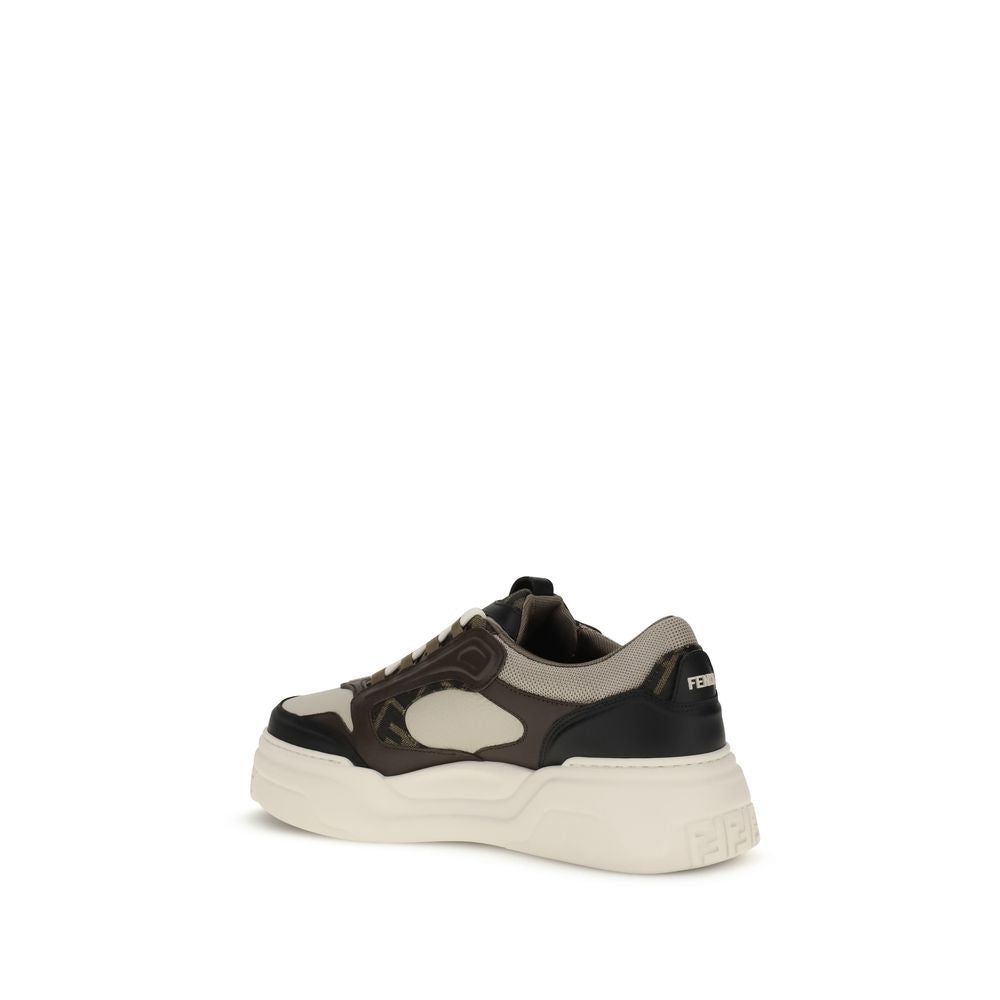 Black Calf Leather Bos Taurus Chunky Sneakers