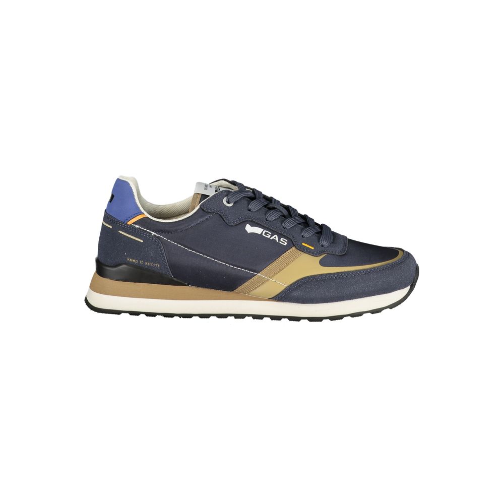 Blue Polyurethane Men Sneaker