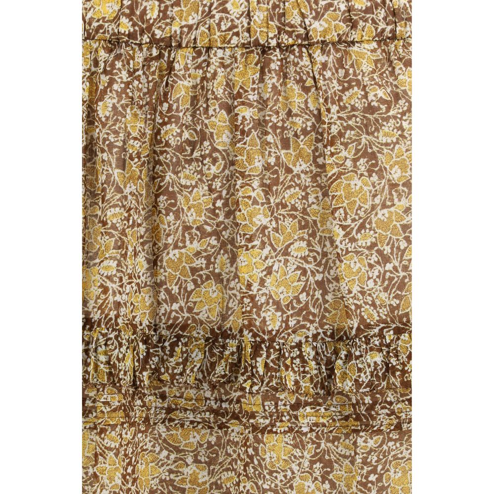 Bicolor Cotton Long Skirt