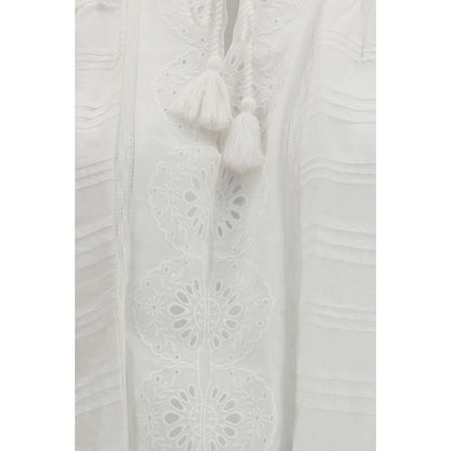 White Cotton Casual Dress