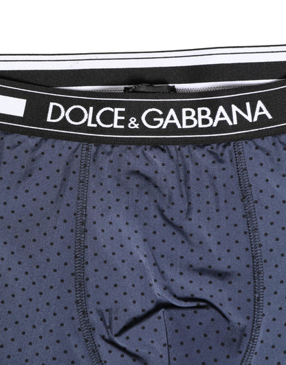 Dark Blue Polka Dots Men Bike Shorts Underwear