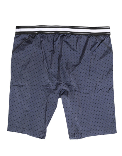 Dark Blue Polka Dots Men Bike Shorts Underwear