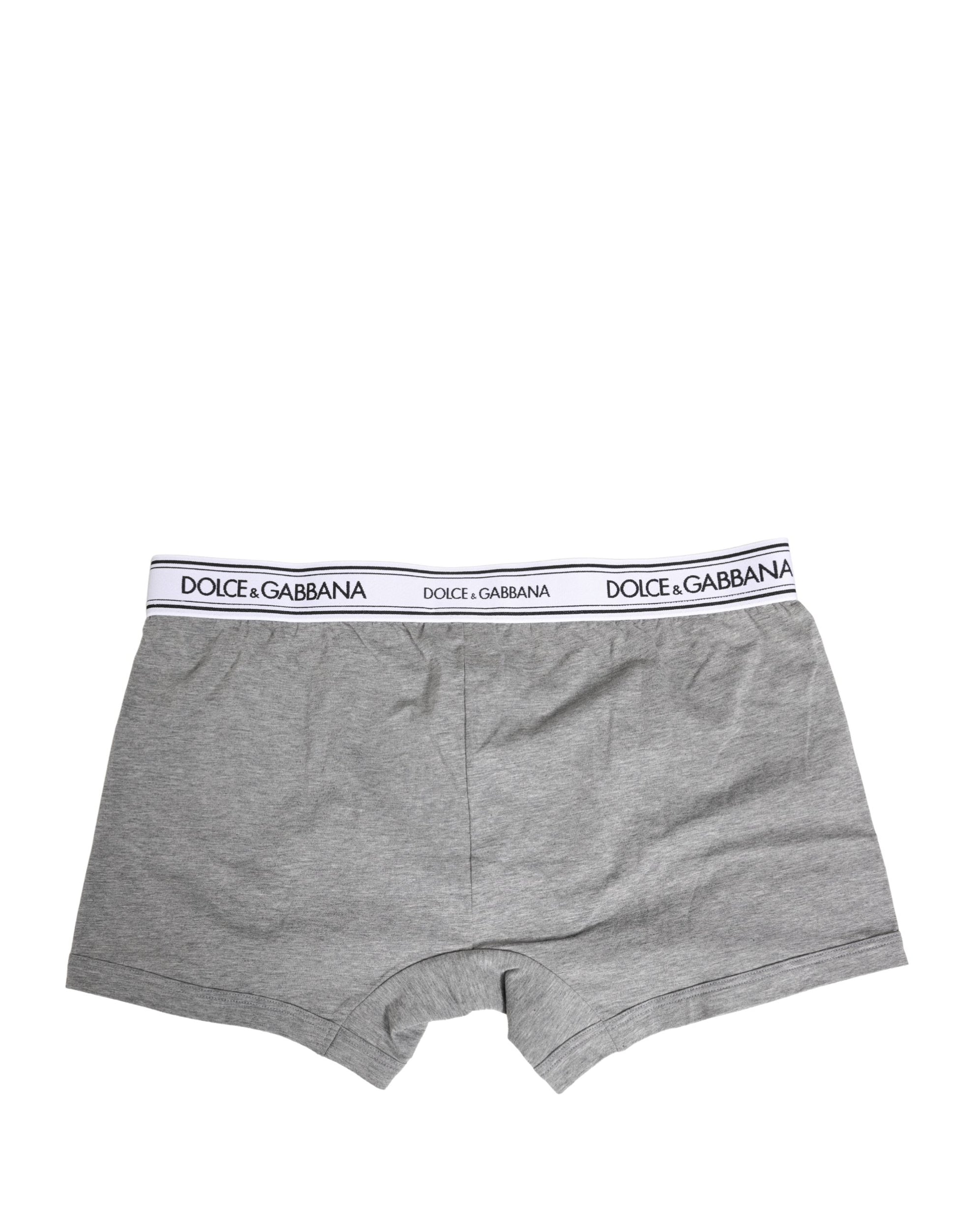 Gray Logo Waistband Cotton Men Boxer Underwear