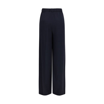 Blue Viscose Casual Pants