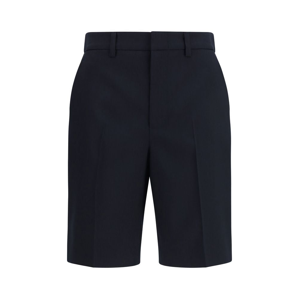 Black Cotton Bermuda Shorts