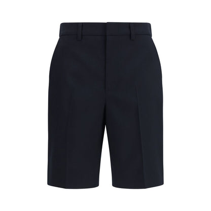 Black Cotton Bermuda Shorts