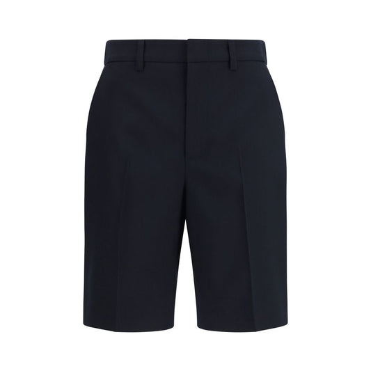 Black Cotton Bermuda Shorts