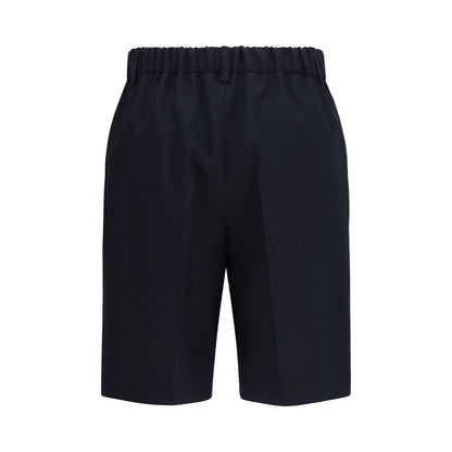 Black Cotton Bermuda Shorts