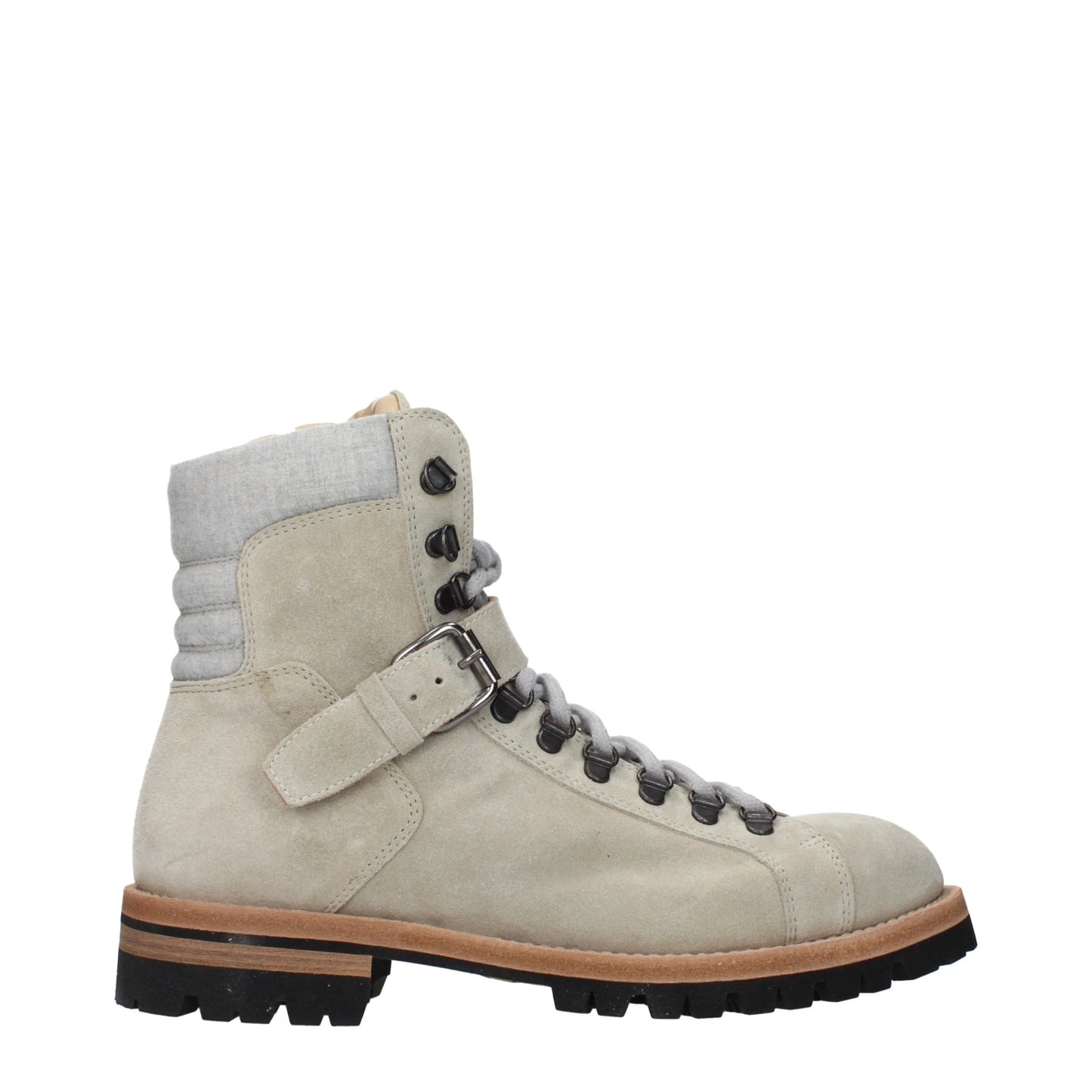 Beige Leather Ankle Boots