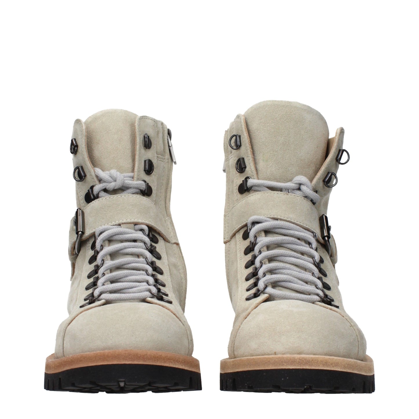 Beige Leather Ankle Boots