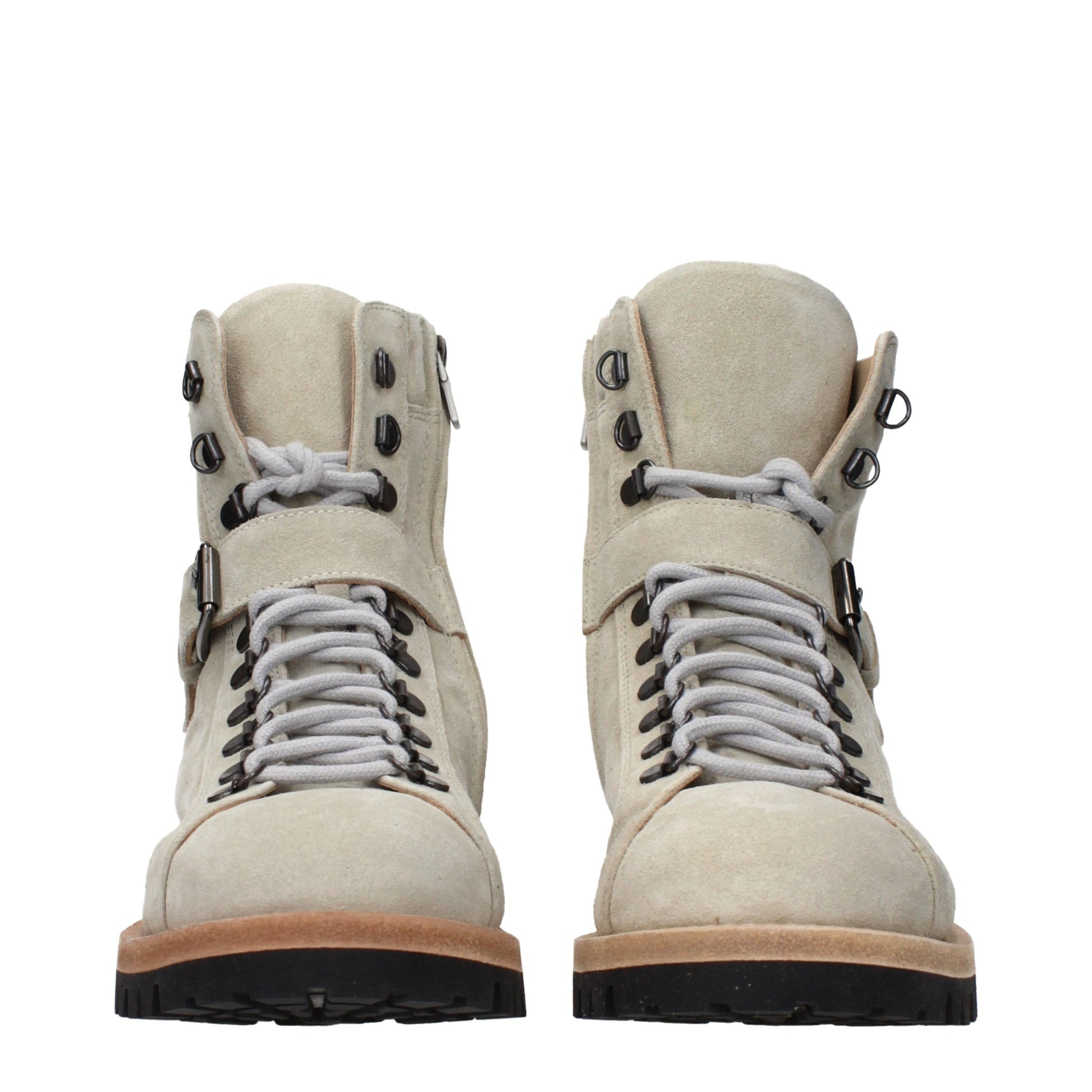 Beige Leather Ankle Boots