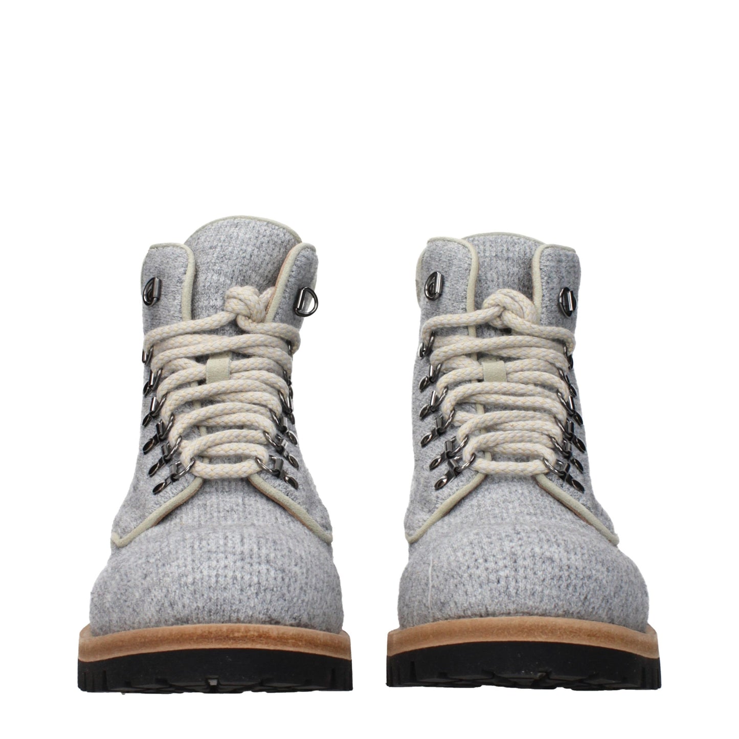 Gray Fabric Ankle Boots