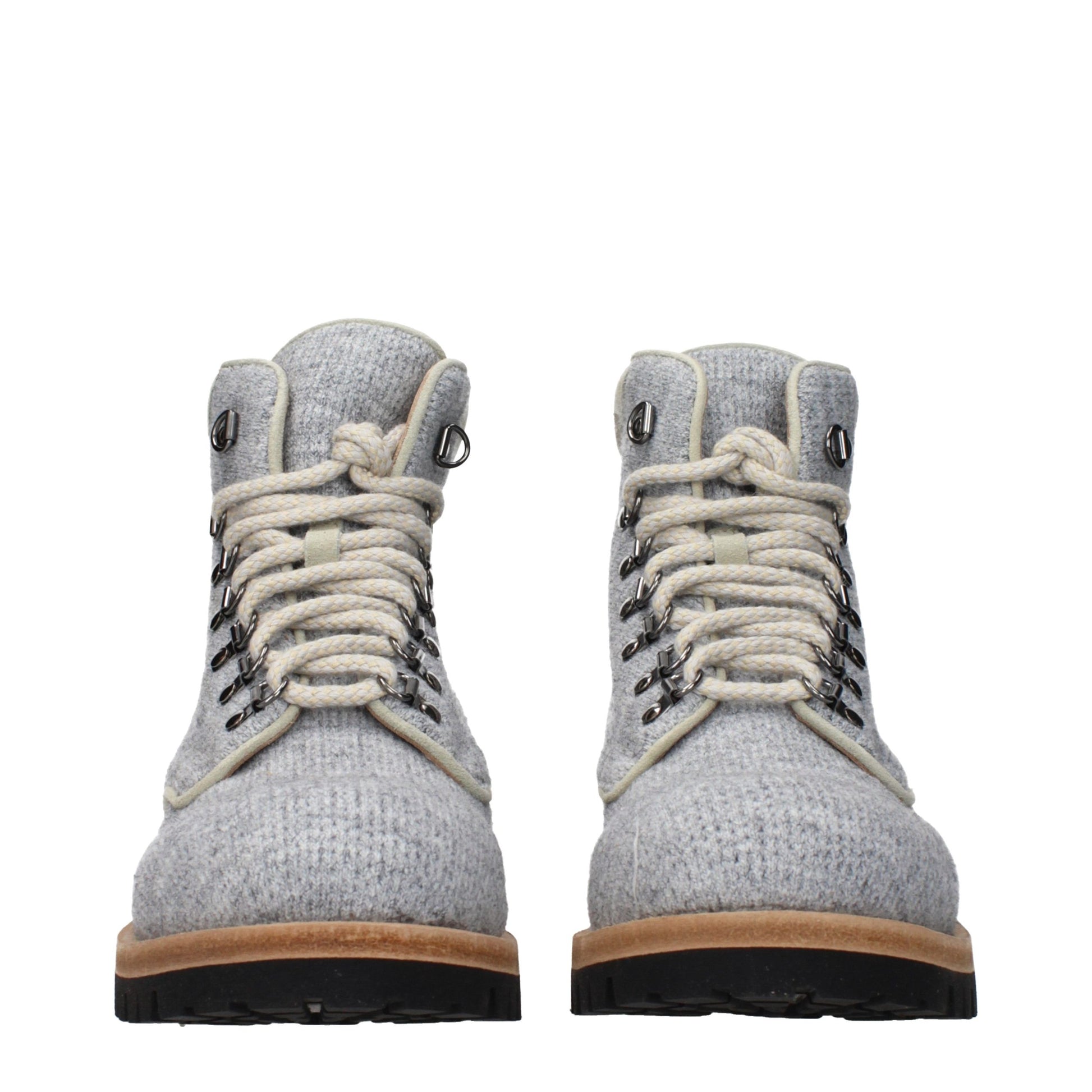 Gray Fabric Ankle Boots