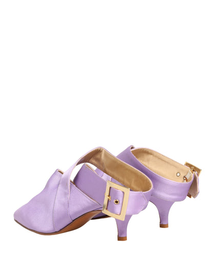 Purple Satin Sandals Shoes