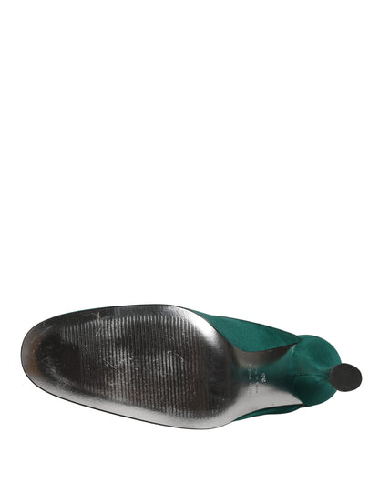 Green Suede Leather High Heel Pumps Shoes