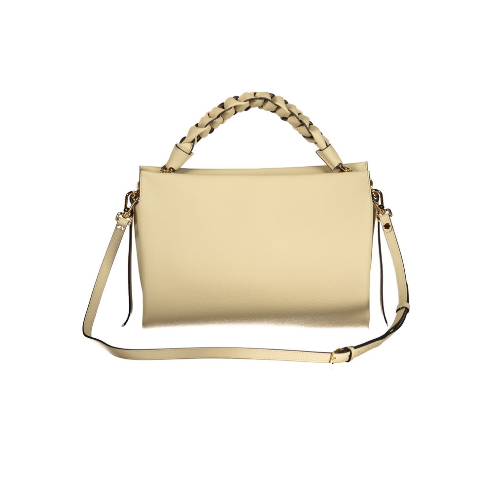Beige Leather Women Handbag