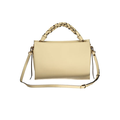 Beige Leather Women Handbag