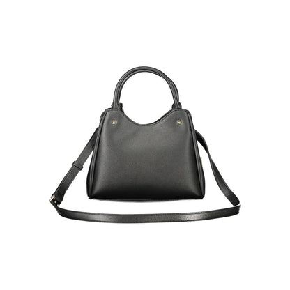 Black Polyurethane Women Handbag