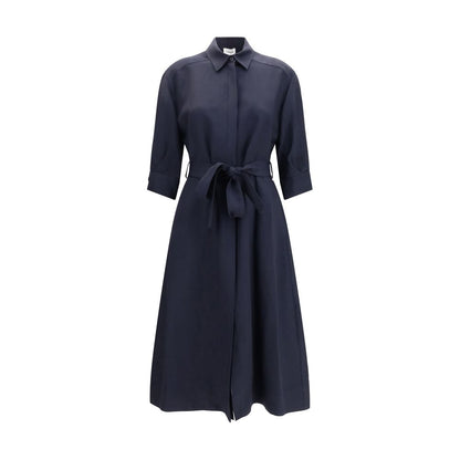 Blue Viscose Casual Dress