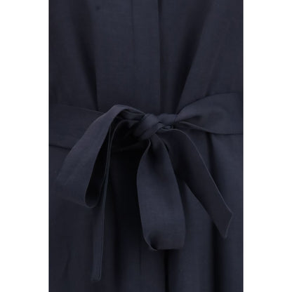 Blue Viscose Casual Dress