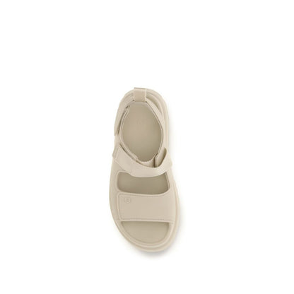 Beige Recycled Polyester Flat Sandals
