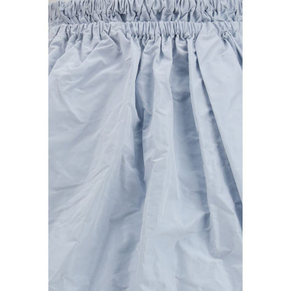 Blue Silk Long Skirt