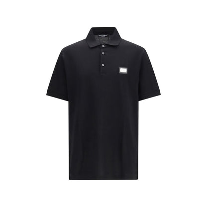 Black Cotton Polo Shirt