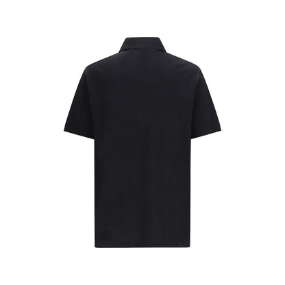 Black Cotton Polo Shirt