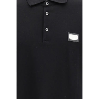 Black Cotton Polo Shirt