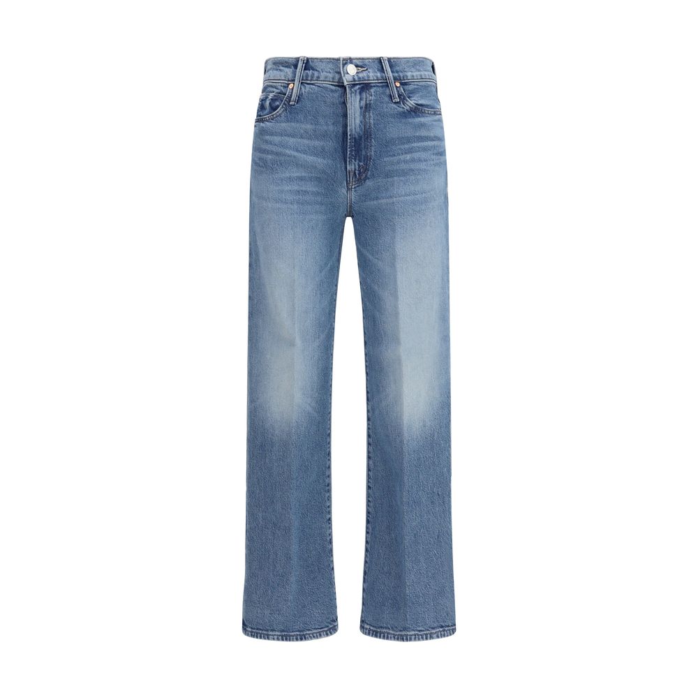 Blue Cotton Straight-Leg Jeans