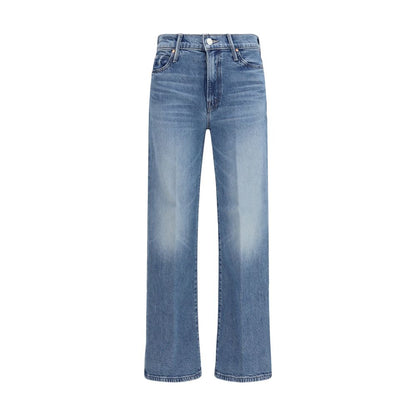 Blue Cotton Straight-Leg Jeans