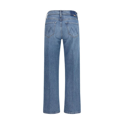 Blue Cotton Straight-Leg Jeans