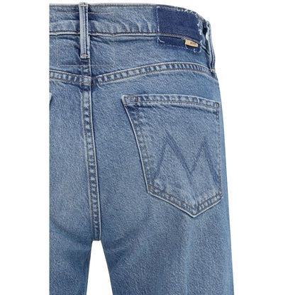 Blue Cotton Straight-Leg Jeans