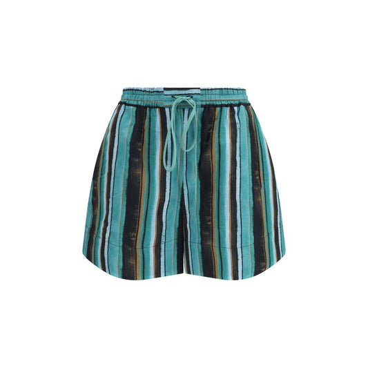 Bicolor Cotton Bermuda Shorts