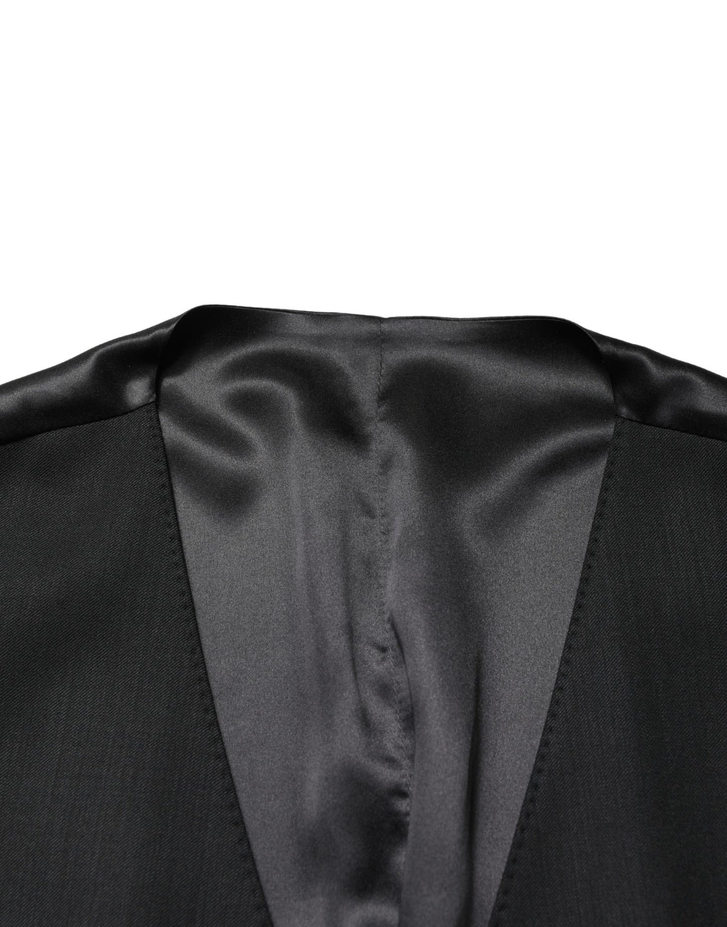Black Wool Single Breasted Men Waistcoat Vest