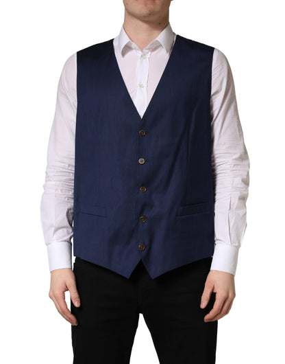 Navy Blue Wool Dress Formal Waistcoat Vest