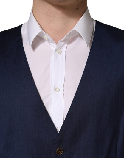 Navy Blue Wool Dress Formal Waistcoat Vest