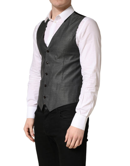 Dark Gray Wool Dress Formal Waistcoat Vest