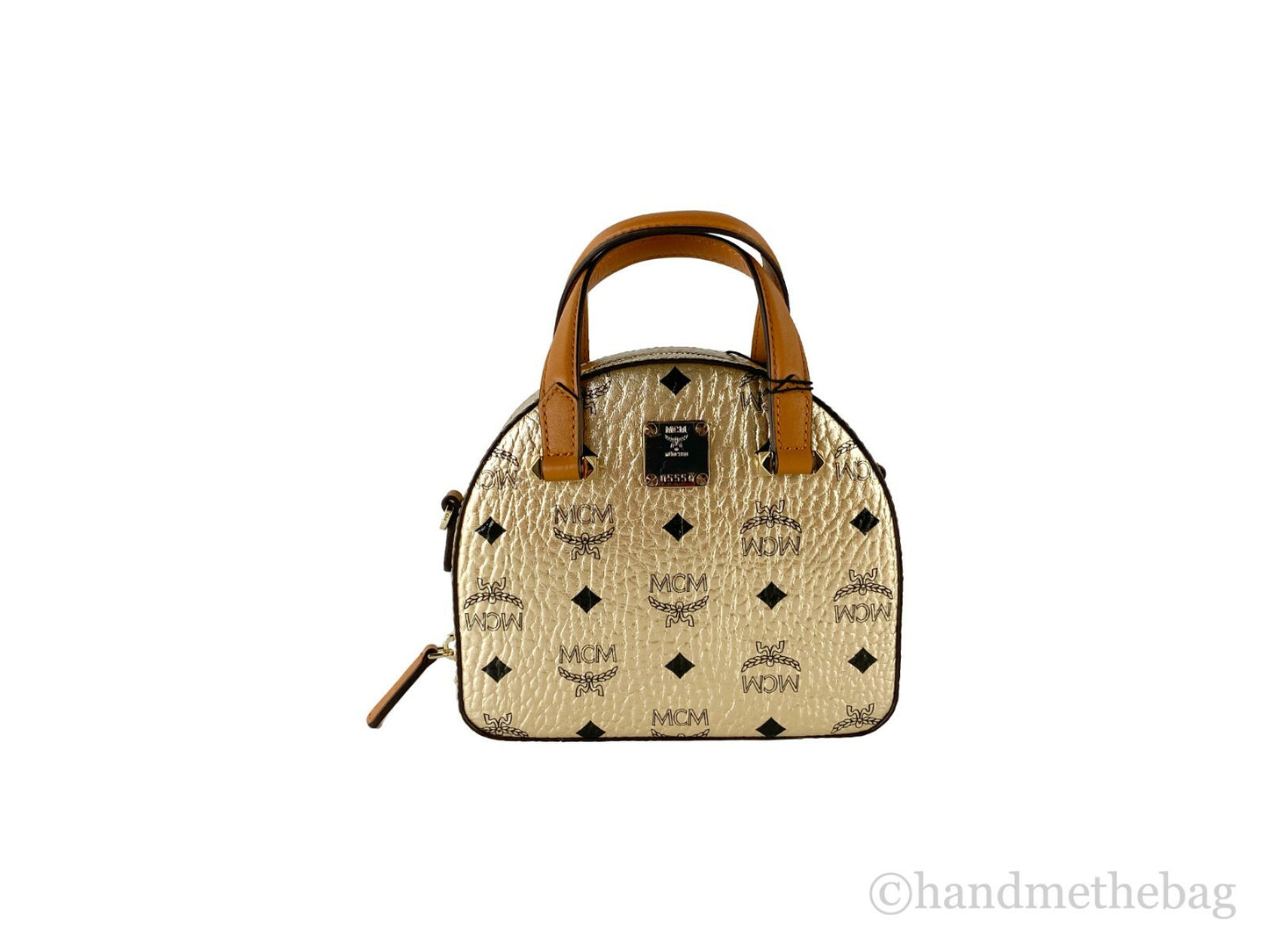 MCM Half Moon Mini Round Top Tote Crossbody Bag