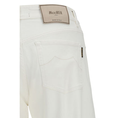 White Cotton Straight-Leg Jeans