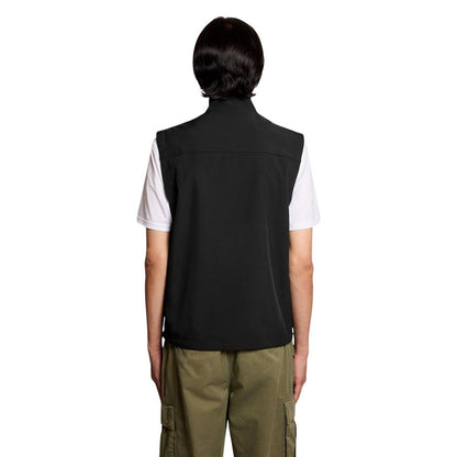 Black Polyester Sleeveless Jacket