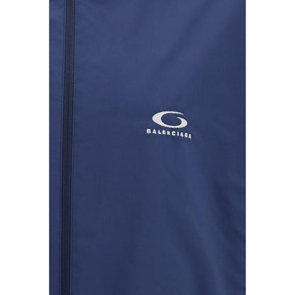 Blue Polyester Shell Jacket