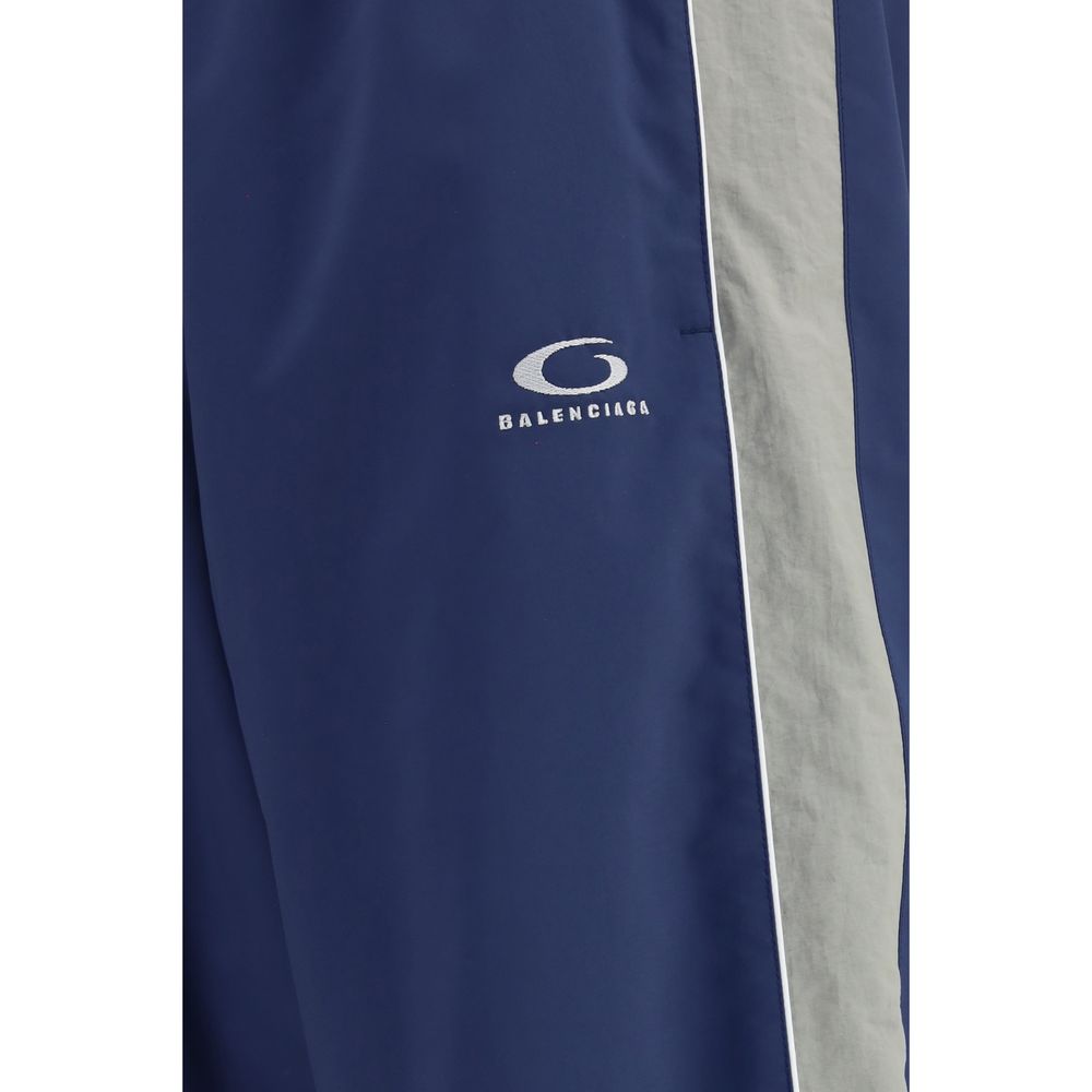 Blue Polyester Joggers (Workout Pants)