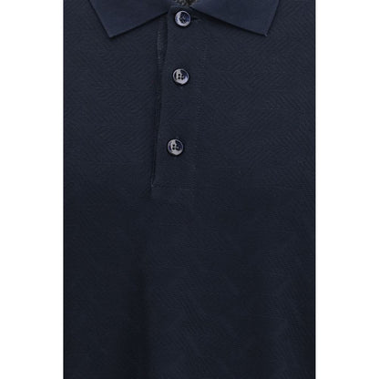 Blue Viscose Polo Shirt