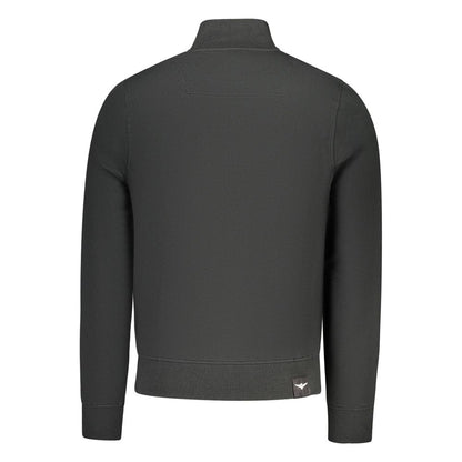 Black Cotton Men Sweatshirt