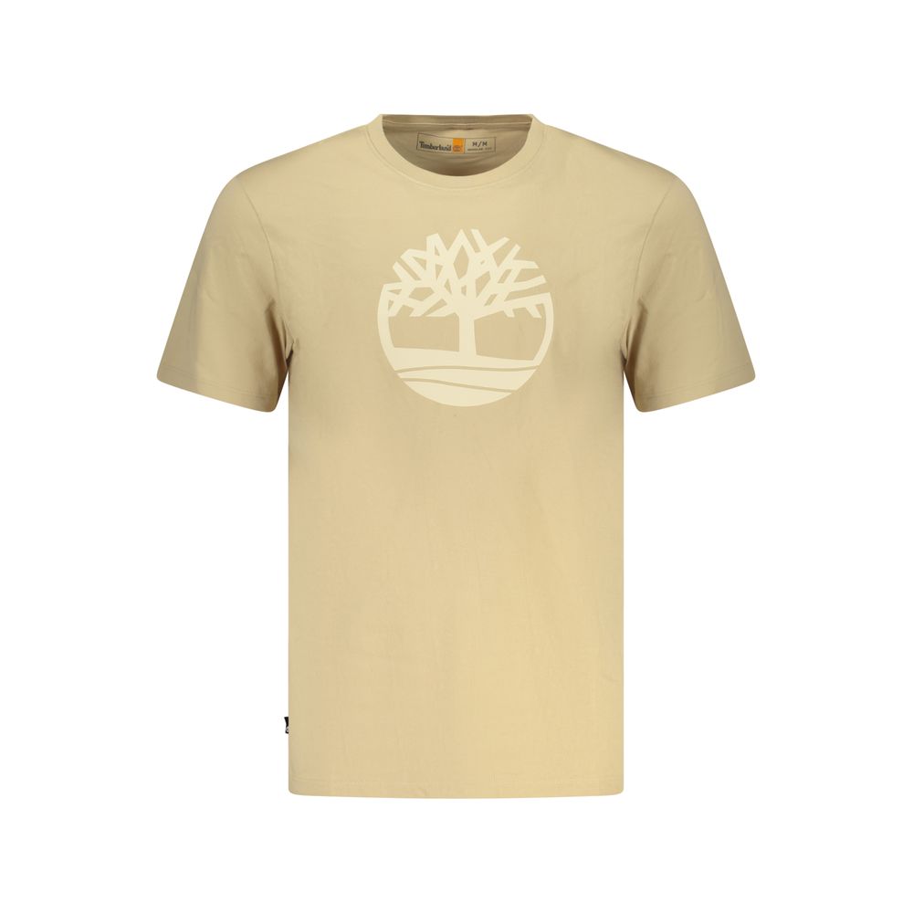 Beige Cotton Men Shirt