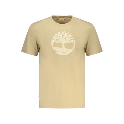 Beige Cotton Men Shirt