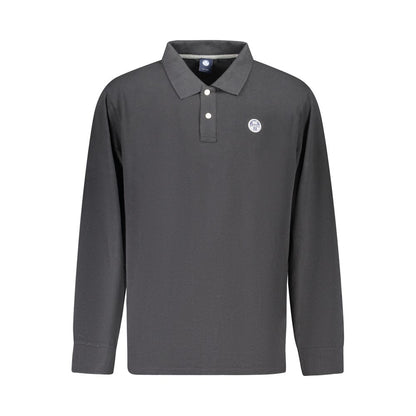 Black Cotton Men Polo Shirt